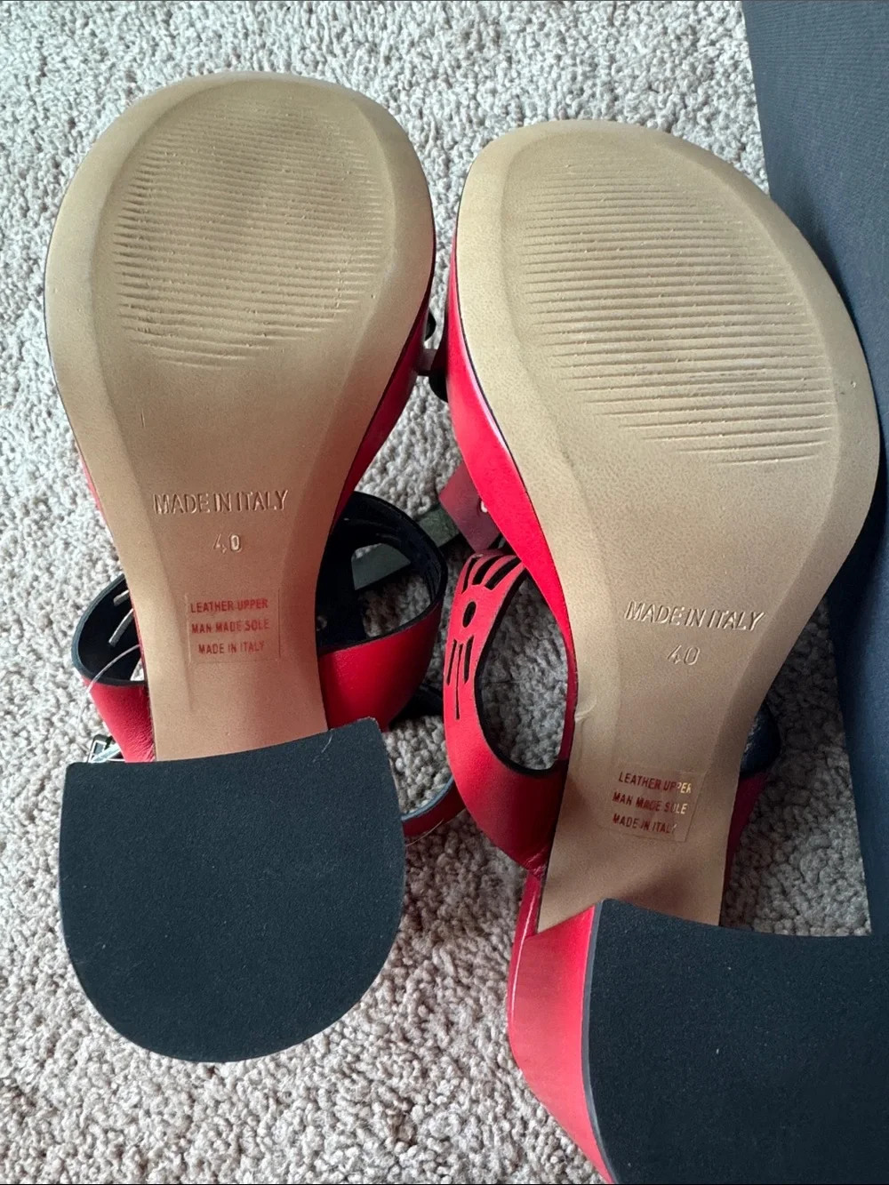 Emanuele Crasto Red Platform Sandals Women's Size 9 New